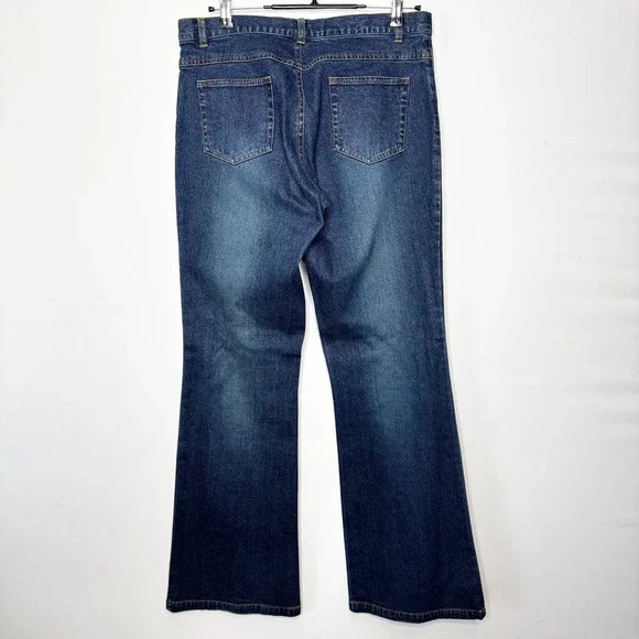 Willi‎ Smith Floral Embroidered Beaded Flare Jeans Size 12 Mid Rise Y2K Boho - Picture 6 of 10